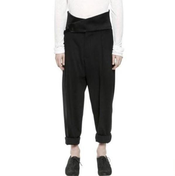 27--40 2020 sping men new fashion high waist wide big plait before easing feet slacks, Black
27--40 2020 sping men new fashion high waist wide big plait before easing feet slacks, Black