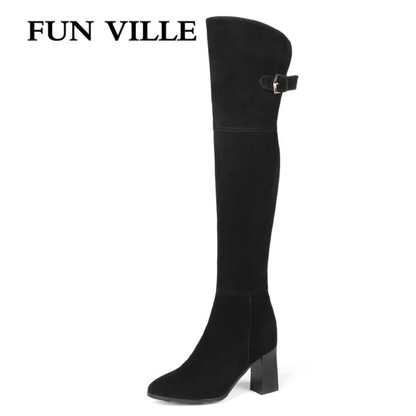 boots fun ville 2021 style women over the knee natural cow suede winter high warm pointed toe zipper big size 34-43, Black
boots fun ville 2021 style women over the knee natural cow suede winter high warm pointed toe zipper big size 34-43, Black