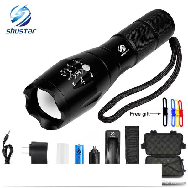 T6 4000lumens 5 Model High Power Led Torches Zoomable Tactical Led Flashlights Torch Light For 3xaaa Or 1x18650 Battery