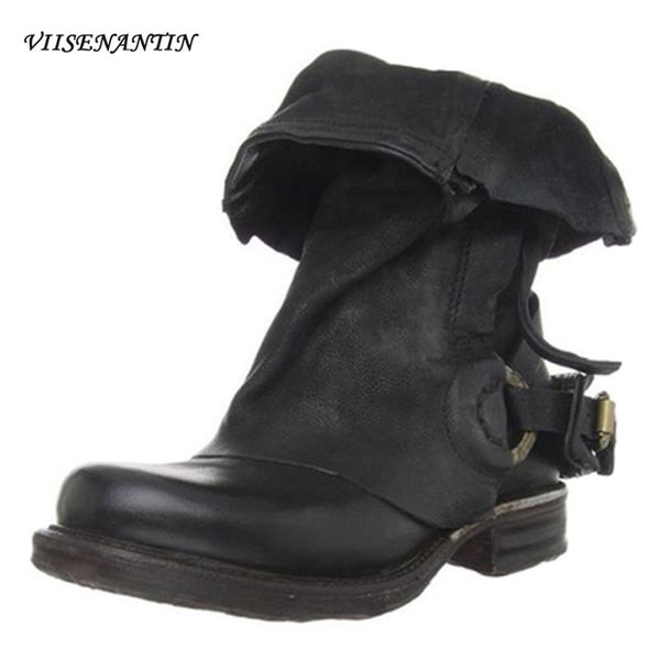 anti-slip beef tendon thick-soled thick-heel leather belt buckle vintage handsome rider boots, Black
anti-slip beef tendon thick-soled thick-heel leather belt buckle vintage handsome rider boots, Black