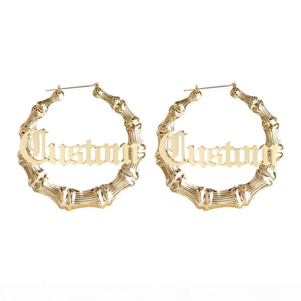 f 7cm hiphop bamboo hoop earrings customizable customize name earrings bamboo style custom hoop with statement words, Golden;silver
f 7cm hiphop bamboo hoop earrings customizable customize name earrings bamboo style custom hoop with statement words, Golden;silver