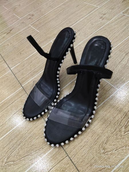 2020 designer women high heels party fashion rivets girls pointed shoes dance shoes wedding shoes double straps sandals201, Black
2020 designer women high heels party fashion rivets girls pointed shoes dance shoes wedding shoes double straps sandals201, Black