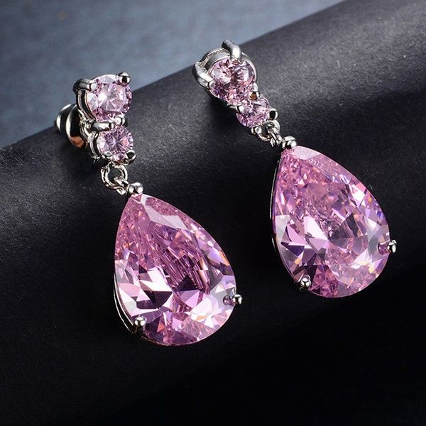 women teardrop clear cz drop/dangle natural morganite drop dangle earrings wedding jewelry, Silver
women teardrop clear cz drop/dangle natural morganite drop dangle earrings wedding jewelry, Silver