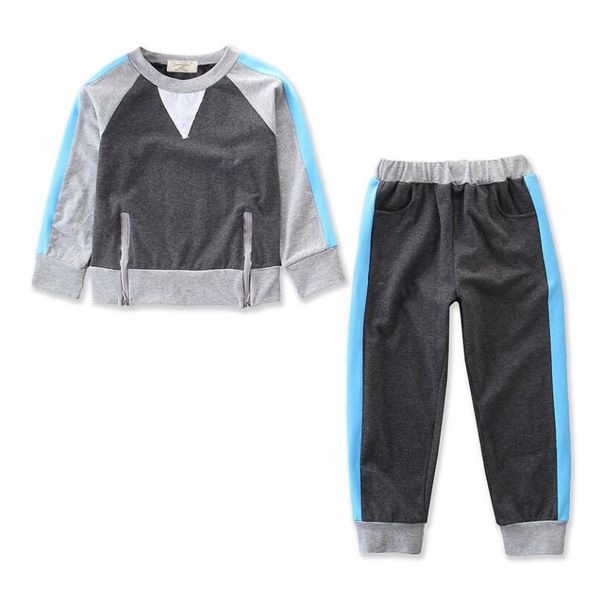 set kids clothing sets long sleeve gray and blue patchwork + pants autumn spring children's sports suit boys kg-382, White
set kids clothing sets long sleeve gray and blue patchwork + pants autumn spring children's sports suit boys kg-382, White