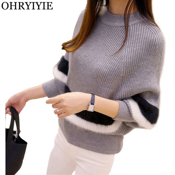 women's sweaters ohryiyie autumn winter women half turtleneck batwing sleeve sweater female 2021 patchwork casual knit pullovers, White;black
women's sweaters ohryiyie autumn winter women half turtleneck batwing sleeve sweater female 2021 patchwork casual knit pullovers, White;black