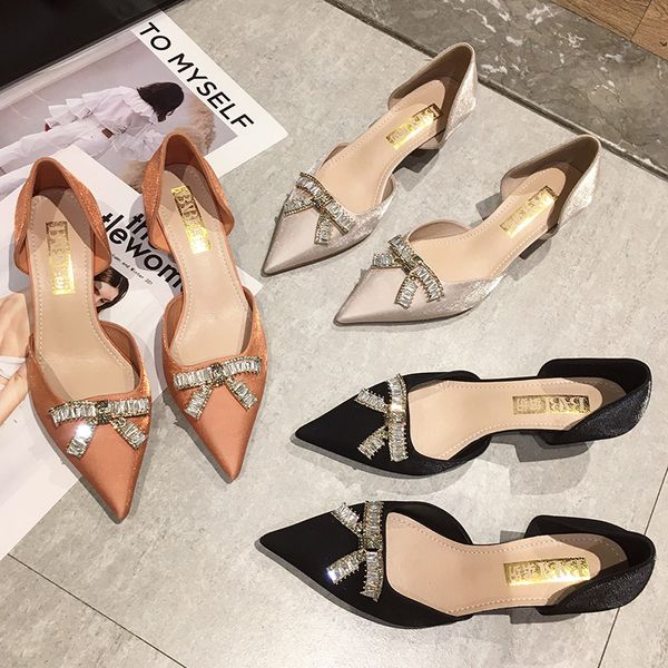 2020 summer women dress shoes d'orsay pumps two-piece office shoes rhinestone sandals medium heels silk zapatos mujer, Black
2020 summer women dress shoes d'orsay pumps two-piece office shoes rhinestone sandals medium heels silk zapatos mujer, Black