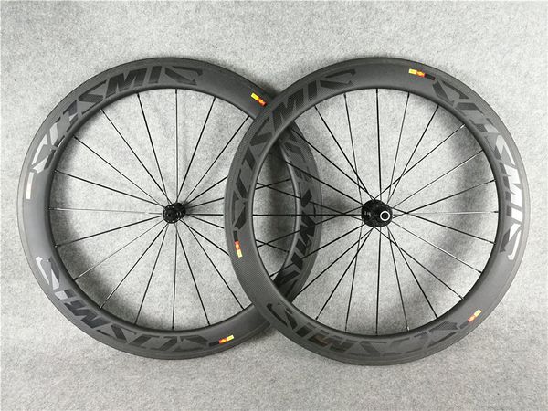 Image of cosmic bob 60mm carbon road bike wheels Clincher Matt White Black bicycle wheelset bicicleta bike wheels