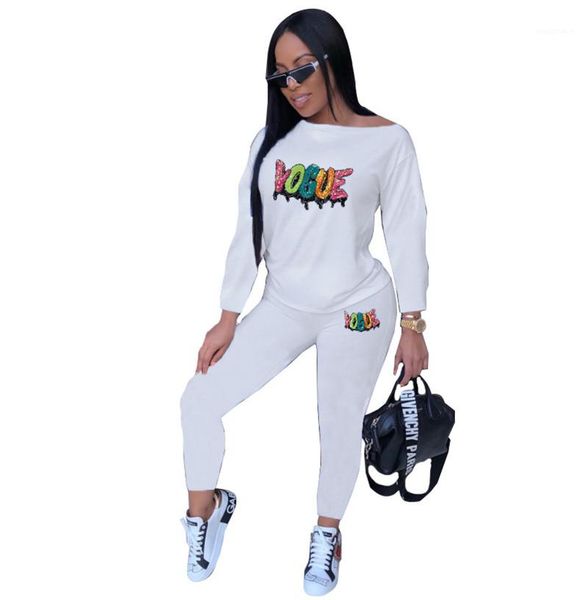 sequins printed long sleeve long pants womens active suits women designer letter printed tracksuits fashion, White
sequins printed long sleeve long pants womens active suits women designer letter printed tracksuits fashion, White