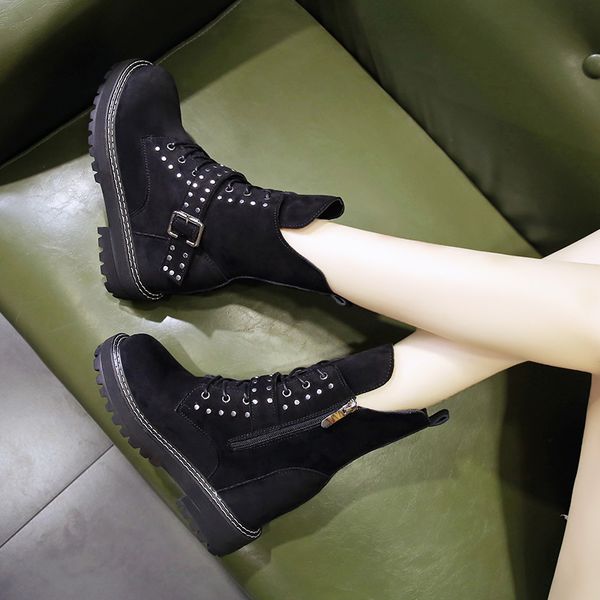 women's mid calf boots boots-women shoes lace up leather booties luxury designer round toe 2020 rock mid-calf lolita ladies, Black
women's mid calf boots boots-women shoes lace up leather booties luxury designer round toe 2020 rock mid-calf lolita ladies, Black