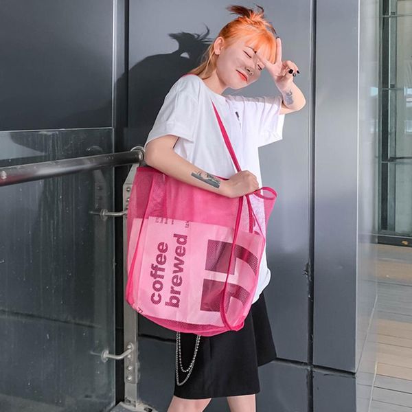 women chic outdoor sports mesh handbag classic texture creative design fitness workout big capacity yoga shoulder bag
women chic outdoor sports mesh handbag classic texture creative design fitness workout big capacity yoga shoulder bag