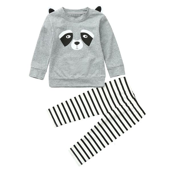 fashion lovely baby 2pcs newborn toddler baby long sleeve cartoon panda print +striped pants clothes outfits z0129, White
fashion lovely baby 2pcs newborn toddler baby long sleeve cartoon panda print +striped pants clothes outfits z0129, White