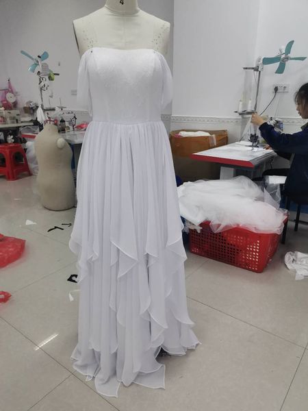 white chiffon beach wedding dress a-line with ruched skirt vestidos de novia off-shoulder lace up back bridal gown
white chiffon beach wedding dress a-line with ruched skirt vestidos de novia off-shoulder lace up back bridal gown