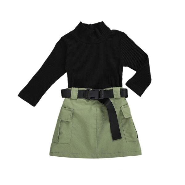 zwy435 kids baby girls fashion 3pcs outfit set long sleeve half turtleneck ribbed solid shirt + work skirt+belt set 0926, White
zwy435 kids baby girls fashion 3pcs outfit set long sleeve half turtleneck ribbed solid shirt + work skirt+belt set 0926, White