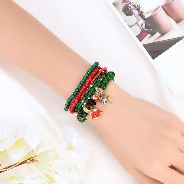 bracelet women christmas new multilayer bracelet christmas bell pendant red green jewelry party gift for girl, Black
bracelet women christmas new multilayer bracelet christmas bell pendant red green jewelry party gift for girl, Black