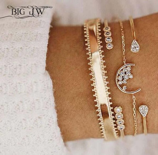 big j.w 4 pcs/set gold color moon waterdrop geometric crystal bracelets bangles for women bracelet bangle cuff set boho jewelry, Black
big j.w 4 pcs/set gold color moon waterdrop geometric crystal bracelets bangles for women bracelet bangle cuff set boho jewelry, Black