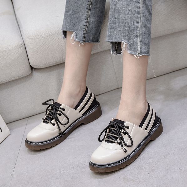 colors block oxford shoes women cozy lace up loafers college 2-style round toe flats thick heel pu leather shoes plus size 35-43, Black
colors block oxford shoes women cozy lace up loafers college 2-style round toe flats thick heel pu leather shoes plus size 35-43, Black