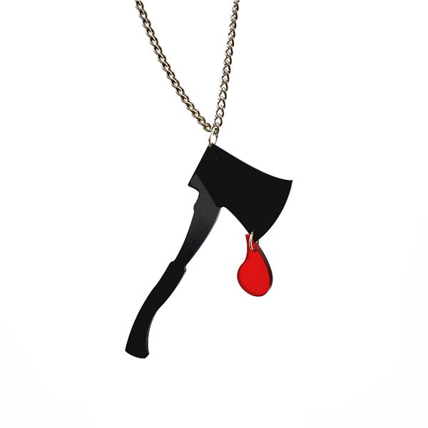 bloody axe big pendant necklace for women black acrylic necklaces party dance halloween jewelry exaggerate accessories, Silver
bloody axe big pendant necklace for women black acrylic necklaces party dance halloween jewelry exaggerate accessories, Silver