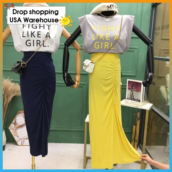 letter printing casual loose round neck sleeveless t-shirt female high waist pleated long skirt two-piece suit set for women, Gray
letter printing casual loose round neck sleeveless t-shirt female high waist pleated long skirt two-piece suit set for women, Gray