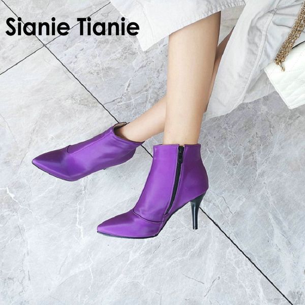 sianie tianie 2020 new winter autumn glossy pointed toe woman thin high heels purple zipper women ankle boots plus size 46 47 48, Black
sianie tianie 2020 new winter autumn glossy pointed toe woman thin high heels purple zipper women ankle boots plus size 46 47 48, Black