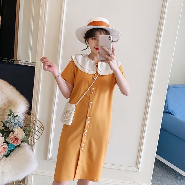 breastfeeding dress summer wear new style doll collar dress open button lactation pregnant women long jacket skirt, White
breastfeeding dress summer wear new style doll collar dress open button lactation pregnant women long jacket skirt, White