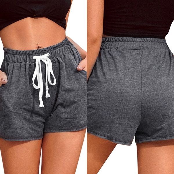 summer drying drawstring shorts lace up high waist elastic shorts women beach casual sport, White;black
summer drying drawstring shorts lace up high waist elastic shorts women beach casual sport, White;black