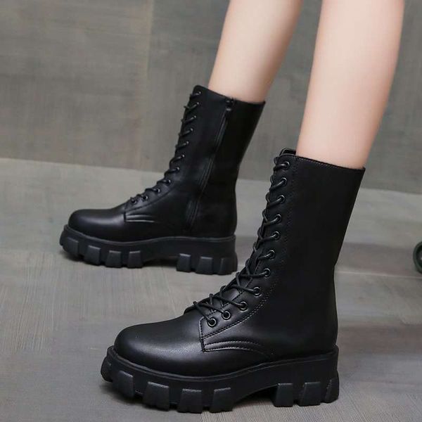 2020 new mid calf boots women autumn winter fashion lace-up zipper botas mujer boots sports platform heel ladies shoes black
2020 new mid calf boots women autumn winter fashion lace-up zipper botas mujer boots sports platform heel ladies shoes black