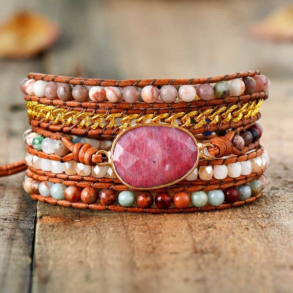 premium designer leather bracelet rhodonite mix chain 5 strands woven wrap bracelets bohemian charm bracelets dropship y200730, Black
premium designer leather bracelet rhodonite mix chain 5 strands woven wrap bracelets bohemian charm bracelets dropship y200730, Black