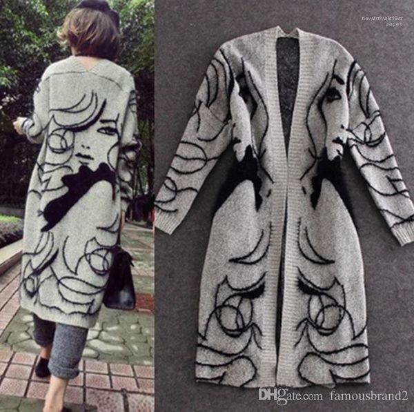 grey fashion pretty girl printed long coats cape women thick sweater cardigans autumn, Black
grey fashion pretty girl printed long coats cape women thick sweater cardigans autumn, Black