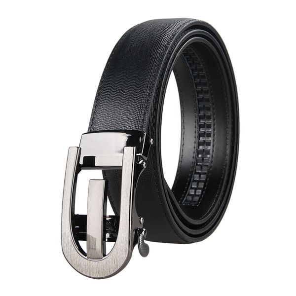belt men genuine luxury leather belts for men strap male metal black leather g automatic buckle belts, Black;brown