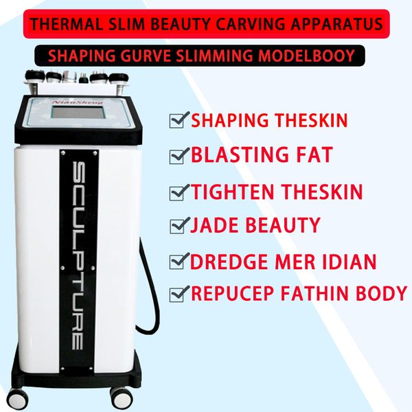 new arrive multi-function face lift ultrasonic cavitation carving instrument rf vacuum body shaping slimming machine fat blasting