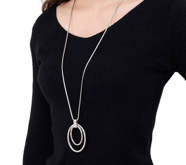 Mayforest Sliver Jewelry Double Round Big Pendant Necklace Long Chain Sweater Necklaces For Women Statement Necklace Christmas Gift
Mayforest Sliver Jewelry Double Round Big Pendant Necklace Long Chain Sweater Necklaces For Women Statement Necklace Christmas Gift
