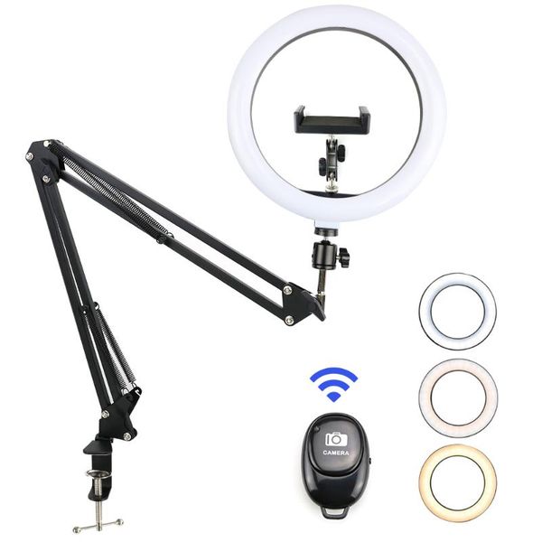 10'' dimmable led selfie ring light with desk long arm holder camera phone usb ring lamp pgraphy light with remote control
10'' dimmable led selfie ring light with desk long arm holder camera phone usb ring lamp pgraphy light with remote control