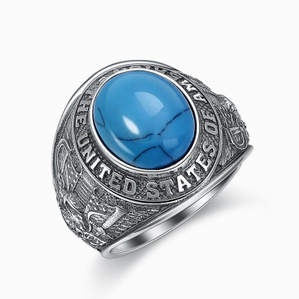 925 sterling silver inlay big blue turquoise flying eagle english letter ring jewelry
925 sterling silver inlay big blue turquoise flying eagle english letter ring jewelry