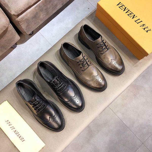 new french vvl men's baroque dress shoes business soft sole leather shoes, imported calf leather, sheepskin inner lining fine, Black
new french vvl men's baroque dress shoes business soft sole leather shoes, imported calf leather, sheepskin inner lining fine, Black