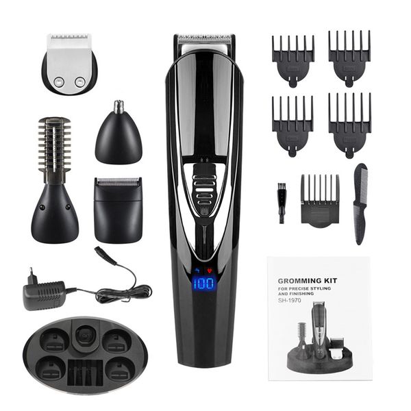 professional waterproof 5 in 1 men hair trimmer lcd display electric hair clipper dual charging hair cutter machine+charge base
professional waterproof 5 in 1 men hair trimmer lcd display electric hair clipper dual charging hair cutter machine+charge base