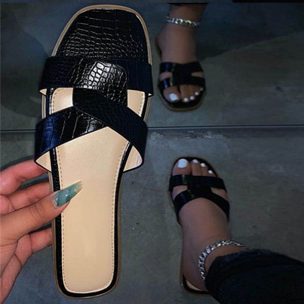 2020 ins women's flat slippers pu leather ladies slides open toe sandals women fashion beach shoes plus size 35-43 summer, Black
2020 ins women's flat slippers pu leather ladies slides open toe sandals women fashion beach shoes plus size 35-43 summer, Black