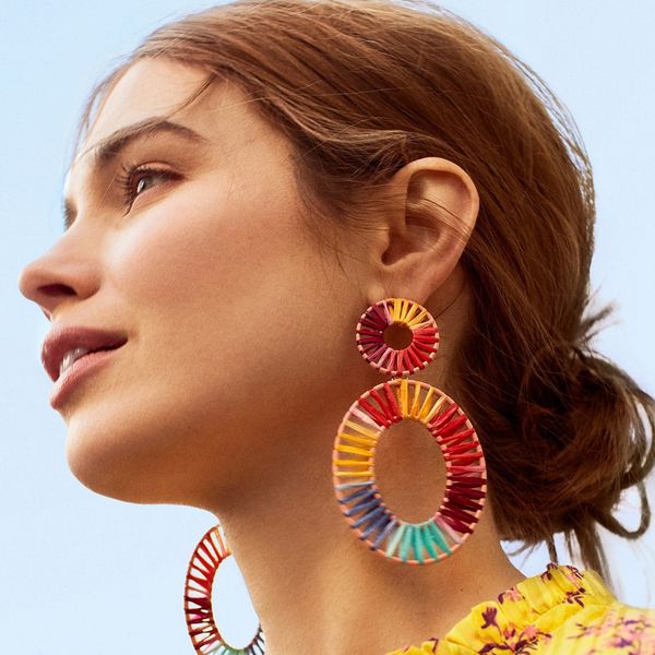 2019 new european style jewelry hand-woven raffia double circle earrings bohemian ethnic style earrings, Golden
2019 new european style jewelry hand-woven raffia double circle earrings bohemian ethnic style earrings, Golden