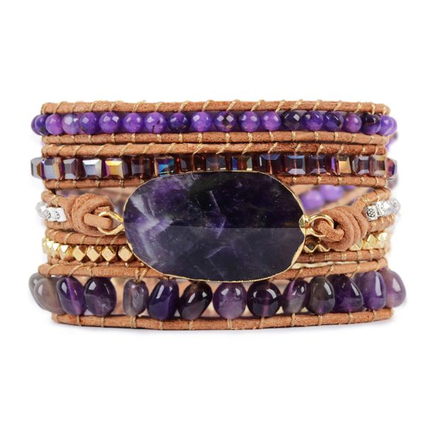 genuine amethysts leather 5 strands wrap bracelet healing stone handmade bracelets women natural stone beaded leather bracelet, Golden;silver
genuine amethysts leather 5 strands wrap bracelet healing stone handmade bracelets women natural stone beaded leather bracelet, Golden;silver