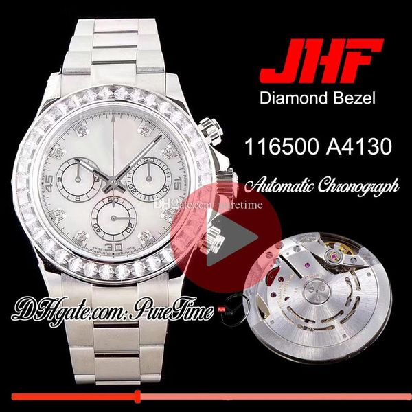 jhf diamond bezel white dial diamond markers a4130 automatic chronograph mens wach stainless steel oyster bracelet edition new puretime, Slivery;brown
jhf diamond bezel white dial diamond markers a4130 automatic chronograph mens wach stainless steel oyster bracelet edition new puretime, Slivery;brown