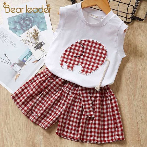 bear leader girls clothing sets new summer kids suits cartoon elephant clothes t-shirt and pants 2 pcs cute plaid girls outfits, White 
bear leader girls clothing sets new summer kids suits cartoon elephant clothes t-shirt and pants 2 pcs cute plaid girls outfits, White