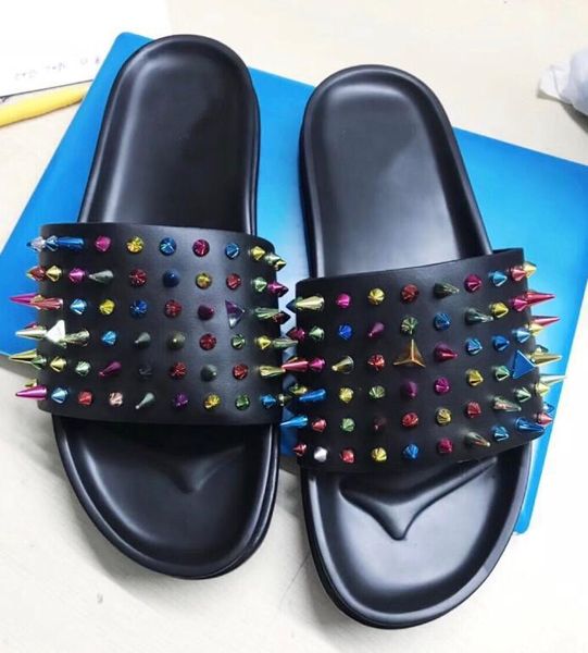 brand new red boyttom mens rivet slippers flat heels casual sandals genuine leather party outdoor punk shoes 38-46, Black
brand new red boyttom mens rivet slippers flat heels casual sandals genuine leather party outdoor punk shoes 38-46, Black