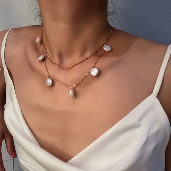 punk double layered short choker necklace collar statement irreglar pearl tassel pendant necklace women jewelry, Silver
punk double layered short choker necklace collar statement irreglar pearl tassel pendant necklace women jewelry, Silver