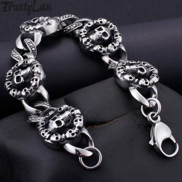 link, chain hip hop rocker gothic bracelet men gold stainless steel mens bracelets biker jewelry for friends gifts, Black
link, chain hip hop rocker gothic bracelet men gold stainless steel mens bracelets biker jewelry for friends gifts, Black