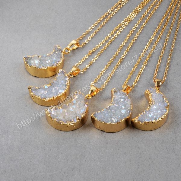 borosa 10pcs/lot new arrival fashion gold color moon natural crystal titanium ab druzy pendant beads g0388 0927, Silver
borosa 10pcs/lot new arrival fashion gold color moon natural crystal titanium ab druzy pendant beads g0388 0927, Silver
