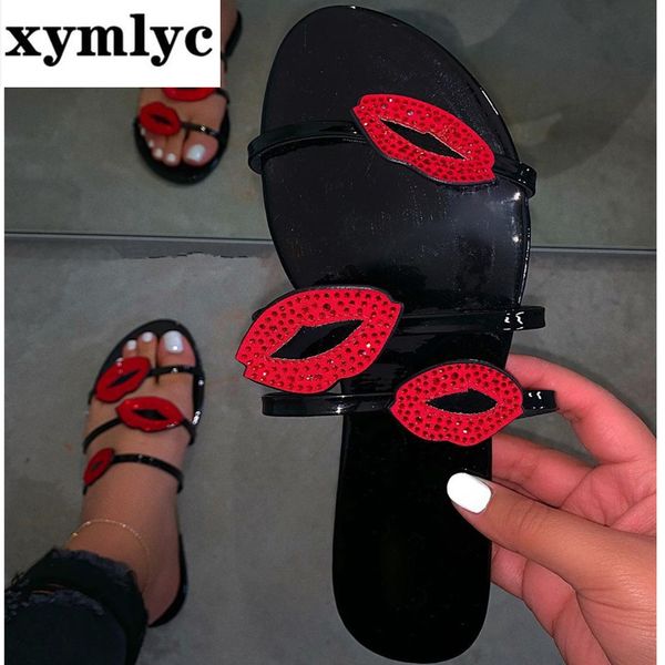 women's crystal slippers women lip flash flat shoes woman girl pu beach ladies slides fashion female large size summer 2020, Black
women's crystal slippers women lip flash flat shoes woman girl pu beach ladies slides fashion female large size summer 2020, Black