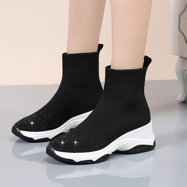 spring and autumn short boots women's 2020 new miaooak belle woven socks elastic boots platform platform one pedal women's, Black
spring and autumn short boots women's 2020 new miaooak belle woven socks elastic boots platform platform one pedal women's, Black