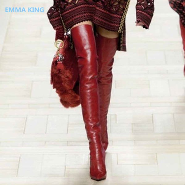 leather knitting patchwork thigh high boots women pointed toe high heels over the knee knight boots runway winter shoes woman, Black 
leather knitting patchwork thigh high boots women pointed toe high heels over the knee knight boots runway winter shoes woman, Black