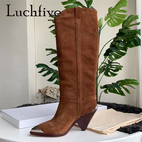 woman knee high long boots kid suede wooden effects spike heel cowboy knight boots winter real leather woman, Black
woman knee high long boots kid suede wooden effects spike heel cowboy knight boots winter real leather woman, Black