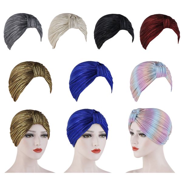 womens wrinkled knotted turban hat rave hologram shimmer solid color india muslim chemo cap stretch hair loss beanie head wrap, Blue;gray
womens wrinkled knotted turban hat rave hologram shimmer solid color india muslim chemo cap stretch hair loss beanie head wrap, Blue;gray