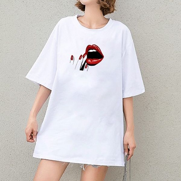 2020 Summer DIY T-Shirts Girls Sexy Red Lips T-Shirts Womens Red Finger Pattern Print Lady Tees Breathable Tops Fashion Short Sleeves
2020 Summer DIY T-Shirts Girls Sexy Red Lips T-Shirts Womens Red Finger Pattern Print Lady Tees Breathable Tops Fashion Short Sleeves